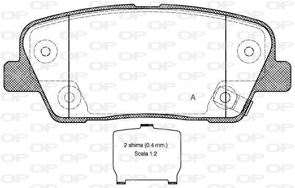 OPEN PARTS Комплект тормозных колодок, дисковый тормоз BPA1274.02